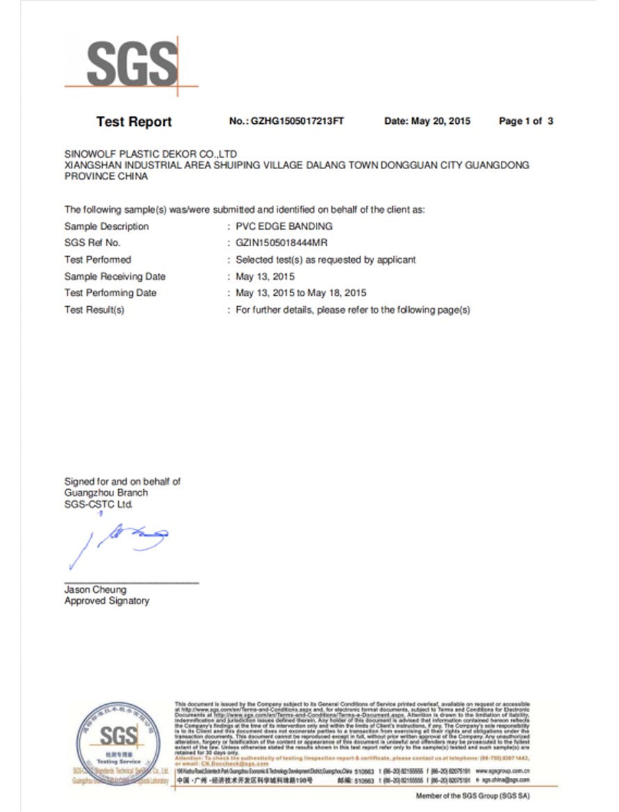 Photoaging Test Report